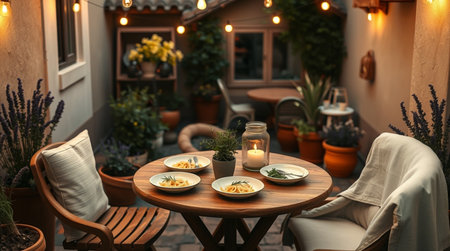 A quiet forest illuminated by golden sunbeams.の写真素材