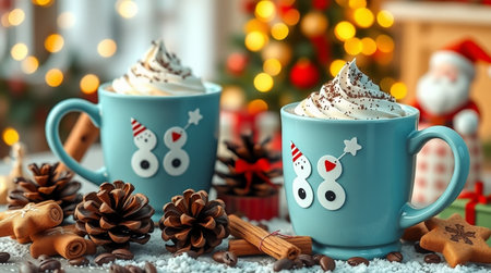 A serene valley with golden sun rays illuminating misty morning hills.の写真素材