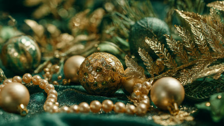 Christmas background with decorations. New Year. Selective focus. Holiday.の写真素材