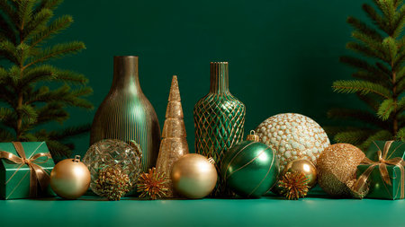 A comfortable family lounge decorated for Christmas with warm golden tones.の写真素材