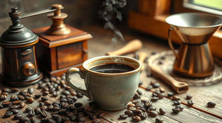 A peaceful lakeside cabin reflecting on still water.の写真素材