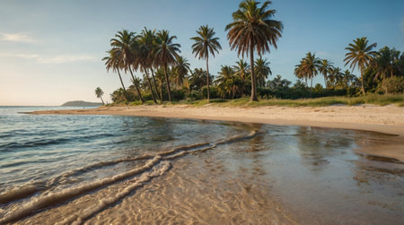 Icebergs floating silently on still polar waters.の写真素材