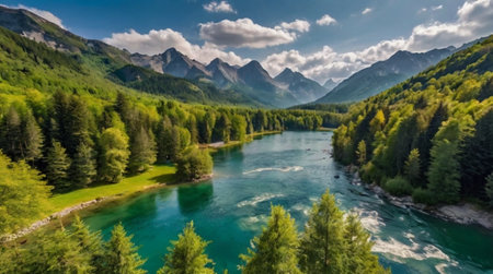 A hidden forest trail carpeted with flowers.の写真素材