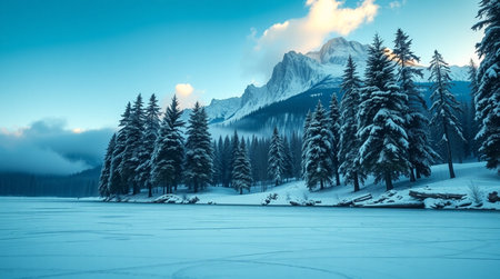 A coral beach glowing under a soft pink sunrise.の写真素材