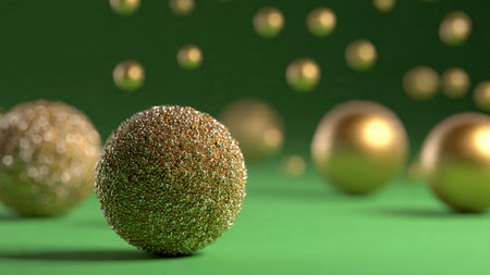 Lush and vibrant, the scene transitions from mossy green bottom to water-filled middle and glowing leafy top.の写真素材