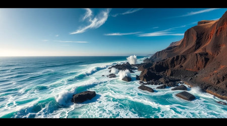 Panoramic view of the Atlantic Ocean, Canary Islands, Spain