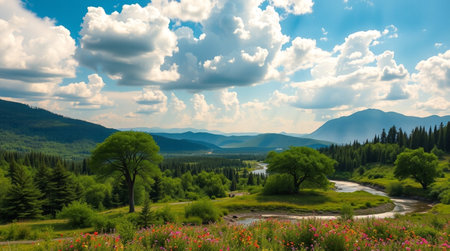 Beautiful summer landscape in the Carpathian mountains, Ukraine.