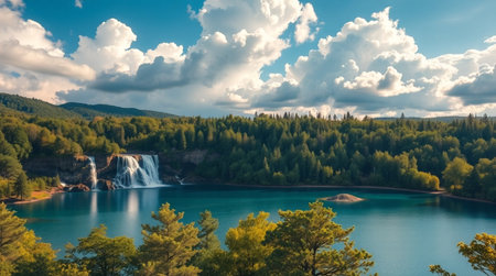 Panoramic view of Plitvice Lakes National Park, Croatiaの写真素材