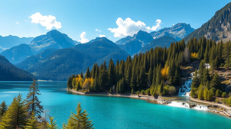 Beautiful panorama of the lake Hochschwab in Tyrol, Austria