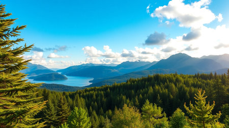 Panoramic view of Lake Tahoe.