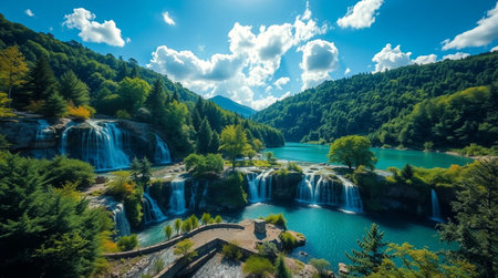 Beautiful view of the Plitvice Lakes National Park, Croatiaの写真素材