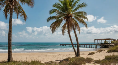 Rich amber glow across tidal shoreline.の写真素材