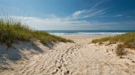 Beach with open view of clear horizon.の写真素材