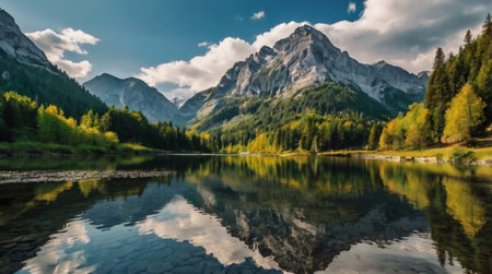 A panoramic view of mountains layered in blue gradients.の写真素材