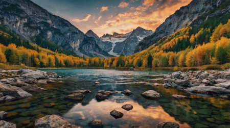 A silent evergreen forest blanketed in light snow.の写真素材