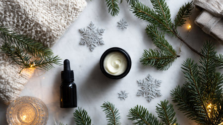 Composition conveys sophistication and seasonal luxury.の写真素材