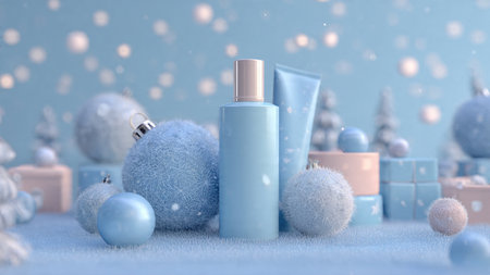 HYDRA SILK packaging styled for premium holiday campaigns.の写真素材