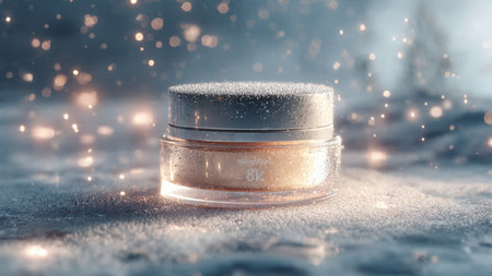 Clean white packaging contrasts with soft blue gradient background.の写真素材