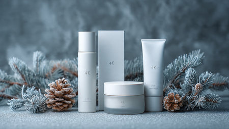 Composition emphasizes luxury and seasonal comfort.の写真素材