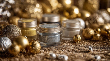 Pump bottle and tube styled in minimalist winter layout.の写真素材