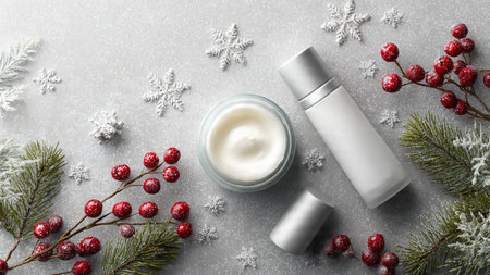 Contents include scrub, gel, cream, paste, and berries.の写真素材