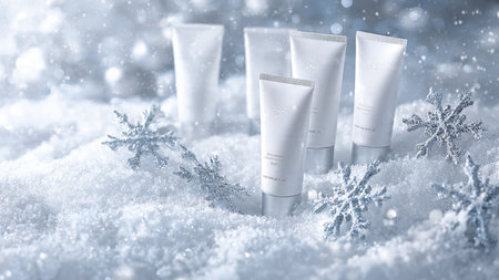 KLLRK packaging styled with botanical motifs and ribbons.の写真素材