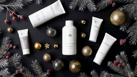 Perfect for seasonal gift set or handmade product showcase.の写真素材