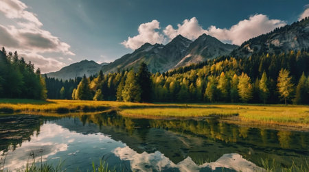 A desert scene with towering sand dunes casting long shadows.の写真素材