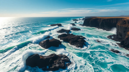 A vibrant coral reef teeming with marine life.の写真素材