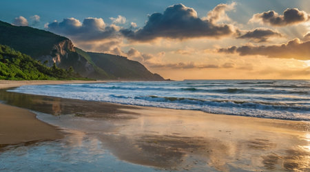 A colorful rainforest river with crystal-clear water.の写真素材