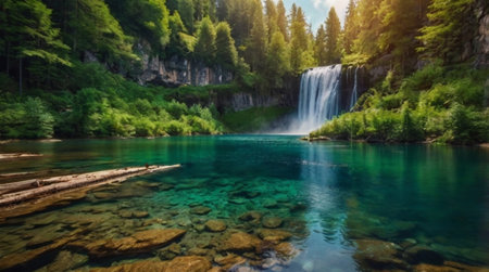 A dramatic mountain ridge covered in glowing sunset light.の写真素材