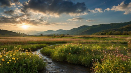 A rugged mountain gorge carved by centuries of rushing water.の写真素材