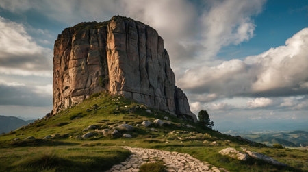 A remote ice-covered tundra under pale blue skies.の写真素材