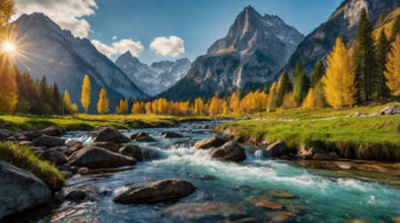 A dramatic cliffside waterfall misting into the sea.の写真素材