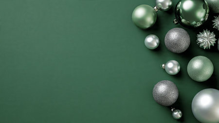 A contemporary festive border mixing green monochrome dの写真素材