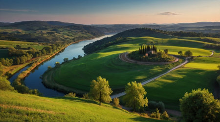 A high cliff viewpoint overlooking miles of coastline.の写真素材