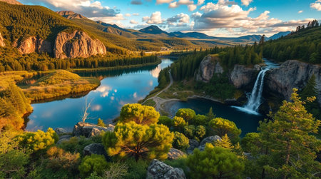 A lush tropical rainforest filled with exotic plants.の写真素材