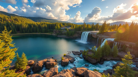 A vast blue ocean meeting a cloudless sky.の写真素材