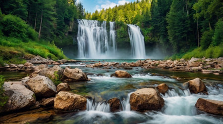 A rocky desert landscape glowing orange during sunset.の写真素材