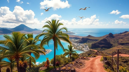 A serene wetland filled with tall reeds and soft reflections.の写真素材