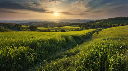 A glowing ocean sunrise painting the water pink.の写真素材