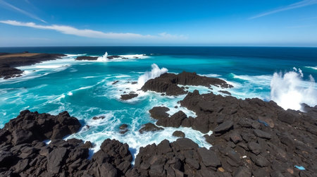 A peaceful riverside path lined with tall trees and soft grass.の写真素材
