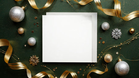Cozy Christmas frame combining rustic pinecones and polished gold ornaments.