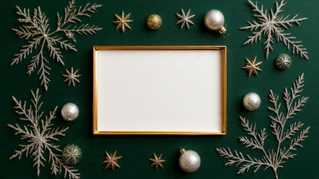 Seasonal festive layout with golden accents woven through pine branches.