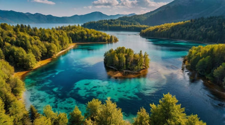 A serene coastal morning filled with pale colors and quiet water movements.の写真素材