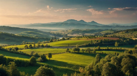 A tropical oasis with lush palm trees leaning over a vibrant turquoise sea.の写真素材