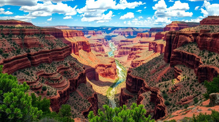 A vibrant beach with sunlit water glowing like liquid glass against the shore.の写真素材