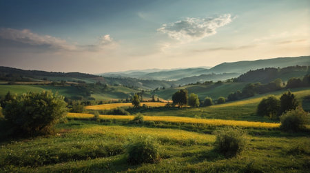 Beautiful summer landscape in the Carpathian mountains, Ukraine.の写真素材