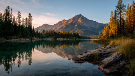 A slow-moving stream reflecting the lush greenery of the surrounding forest.