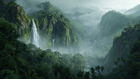 A scenic mountaintop view overlooking endless stretches of wilderness.